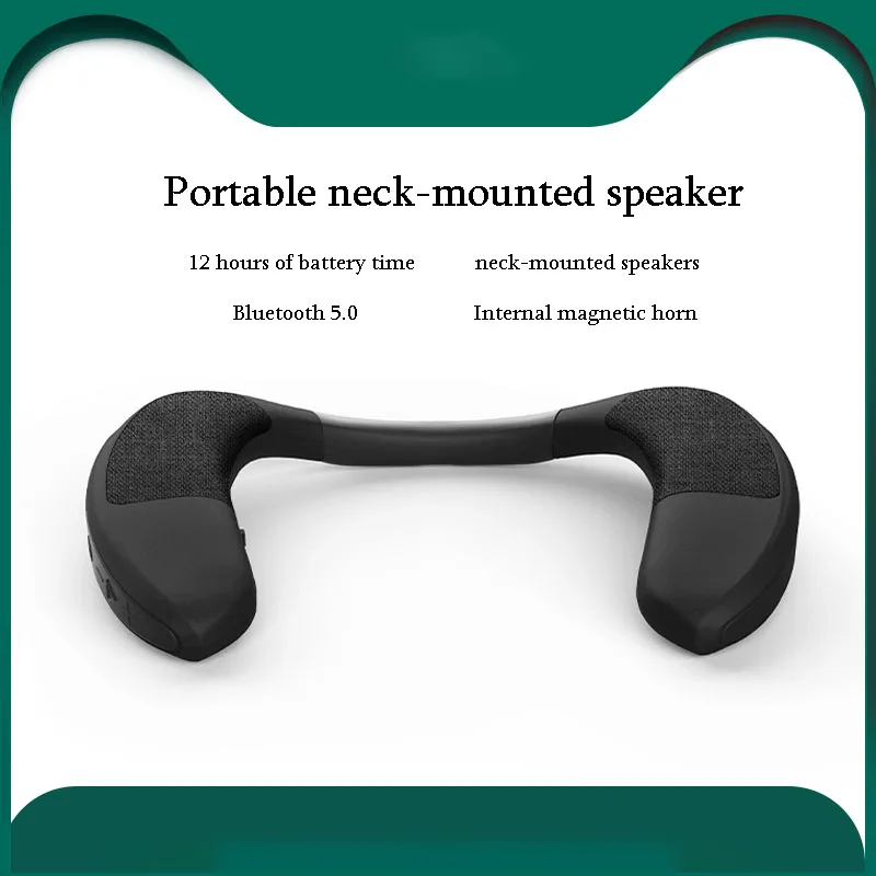 

The latest earless wireless neck-mounted home sports outdoor bluetooth speaker true stereo sound quality wireless game speaker