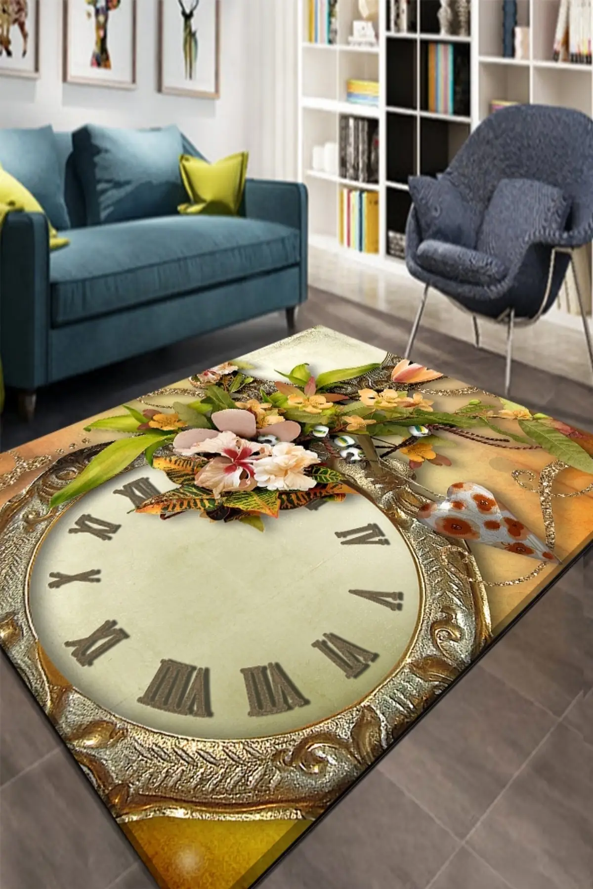 

Домашний Декоративный чехол для ковров, коврики, ретро-часы, покрышка для ковра, чехол с желтым, зеленым цветением