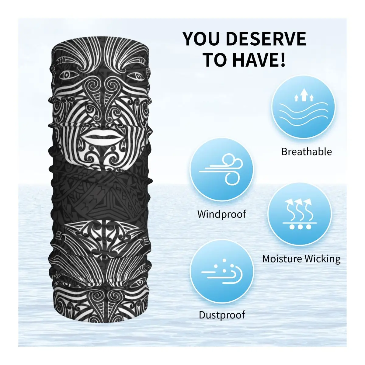 Бандана на заказ Maori Face Ta Moko теплая бандана для женщин и мужчин зимний походный