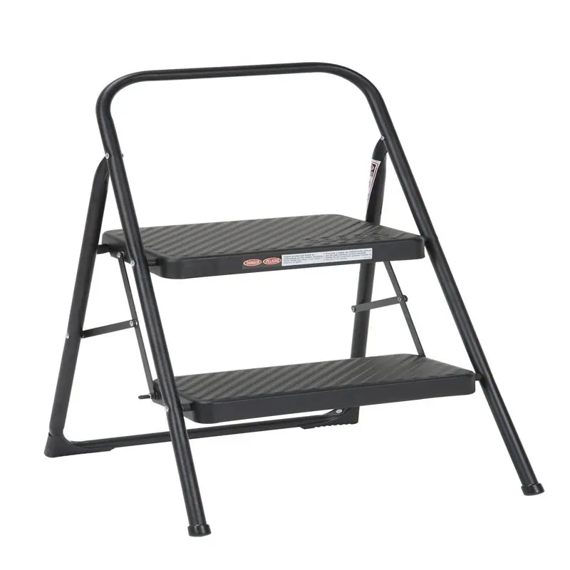 

2-ступенчатый Домашний Складной стальной ступенчатый стул, полностью черный, 7 футов 11 дюймов Высота