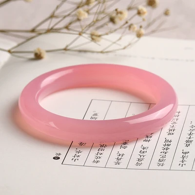 

Natural Agate Chalcedony Light Pink 54mm-64mm Bracelet Elegant Princess Jewelry Best Gift for Mom and Girlfriend