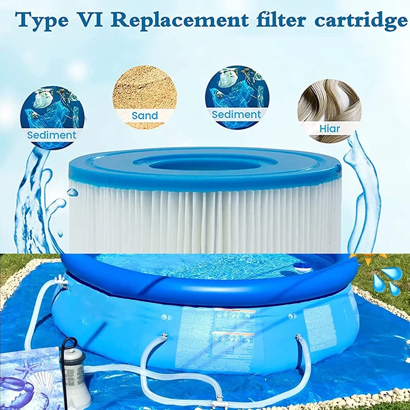 

Запасной фильтр VI, совместимый с Bestway, Lie-Z-Spa, колманом Saluspa 90352E, 58323, насосом для бассейна