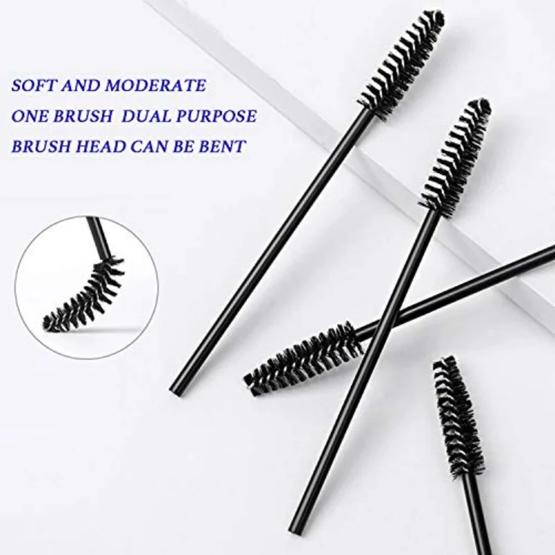 100/300Pcs Disposable Eyelash Mascara Brushes for Eye Lashes Extension Eyebrow and Makeup Lash Spoolies Wands images - 6