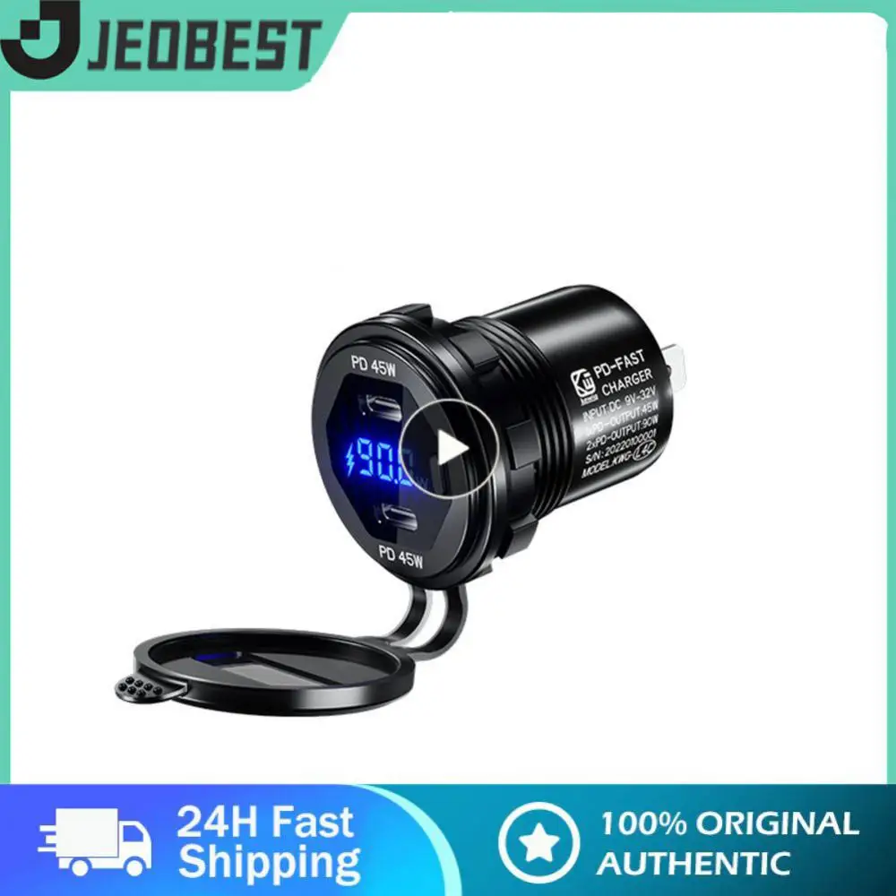 

1PCS Dual USB PD type-C Charger Socket Power Outlet Adapter 12V 24V Waterproof Dual USB Ports Fast Charge for Car Boat SUV Sedan