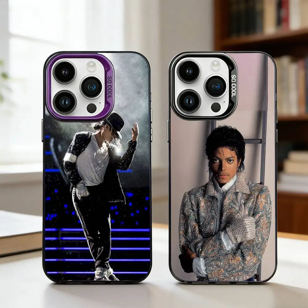 Фото Чехол для телефона Singer M-Michael J-Jackson для iPhone 17, 16, 15, 14, 13, 12, 11, Pro, MAX, белый матовый, ударопрочный №1