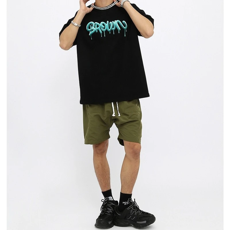 

Men's Top 2022 Spring and Summer New Street Digital Direct Injection English Printing Loose Men's Short-sleeved T-shirt