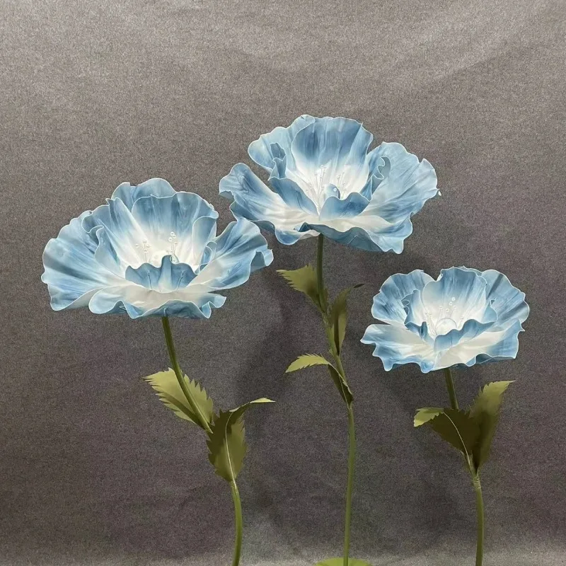 Гигантский искусственный букет большой размер маковые бумажные цветы