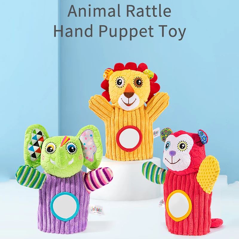 

Мультяшные Мягкие плюшевые игрушки в виде животных, ручной палец, конфетные куклы, Развивающие детские игрушки, льв, слон, кролик, подарок для детей