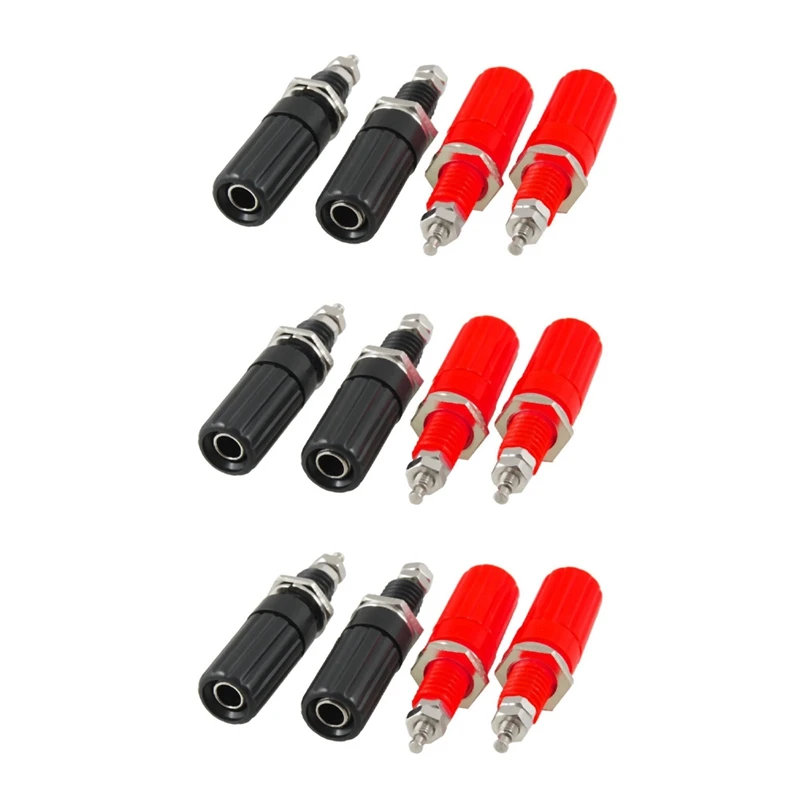 

12 Pcs Metal Body 4mm Female Banana Socket 7mm Thread Binding Post Terminals