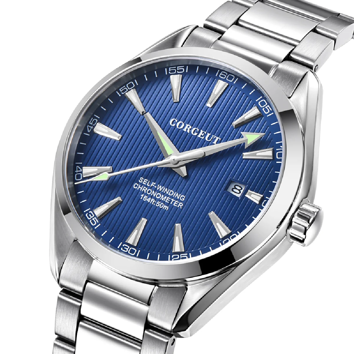

Classic 41mm Men's Clock Automatic Relogio Masculino NH35A Mechanical Sapphire White Blue Black Dial Steel Band Men's Watch