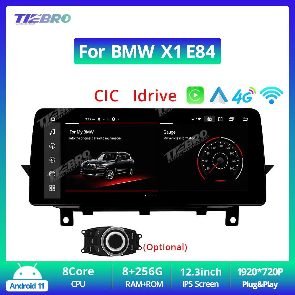 

TIEBRO 12,3 дюймов 1920*720P для BMW X1 E84 CIC iDrive 2010-2015 Android 11 автомобильный радиоприемник Carplay Android автомобильный стерео Мультимедийный Плеер