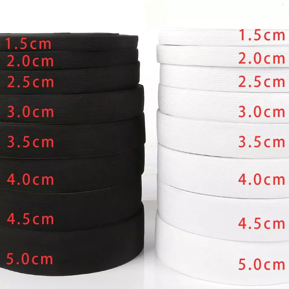 

0.6-5cm White Black Elastic Band Spandex Belt Trim Sewing/Rubber Ribbon Clothes Flex Nylon Cord for Shorts Skirt Trouse