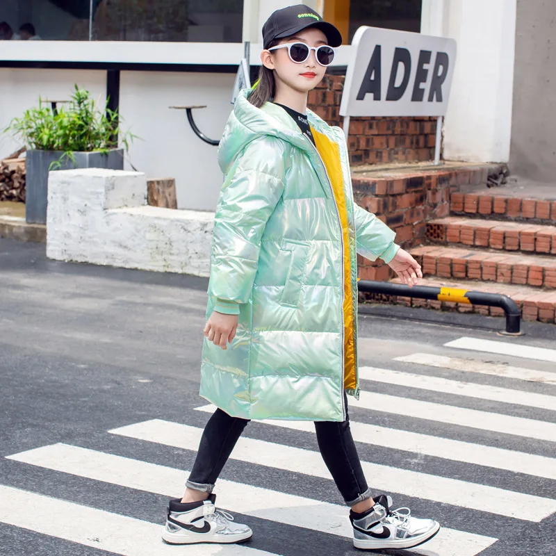

6-15Y Children White Duck Down Jacket Winter Boys Girls Coats Zipper Hooded Solid Keep Warm Kids Outerwear Clothes Hw54