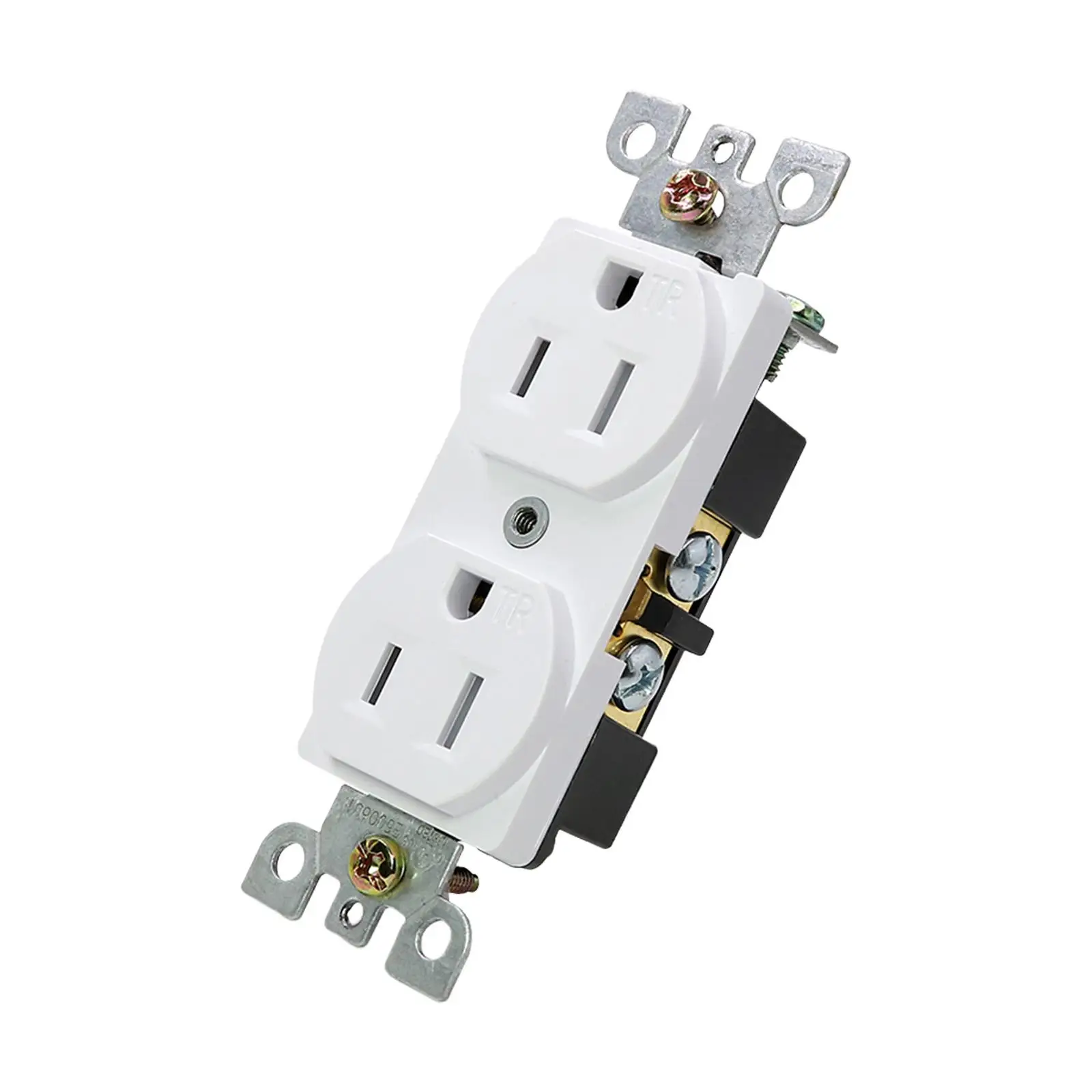

Electrical Wall Outlet Modern 3 Prong Recessed Duplex Receptacle Wall Receptacle Power Socket for Home Dorm Bedroom Kitchen Room