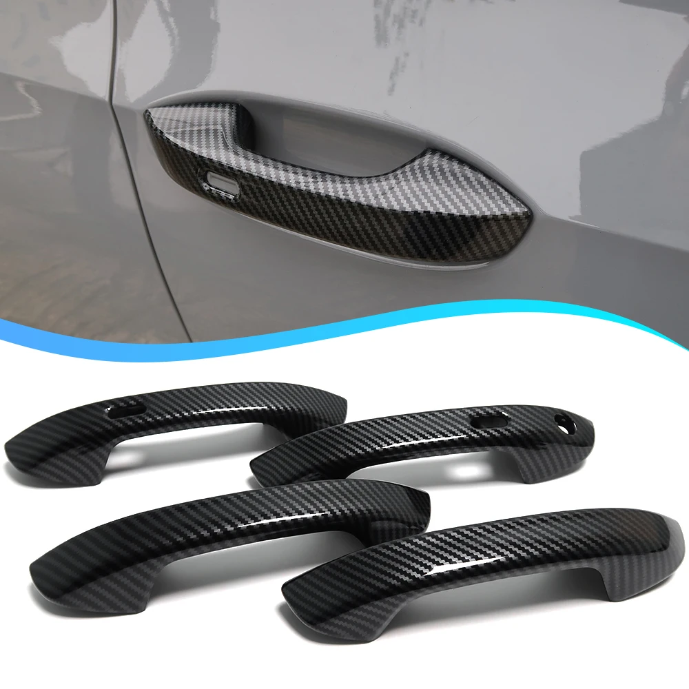 

Внешние украшения из углеродного волокна для VW Golf 8 MK8 2020-2022, внешняя крышка дверной ручки, наклейка, отделка