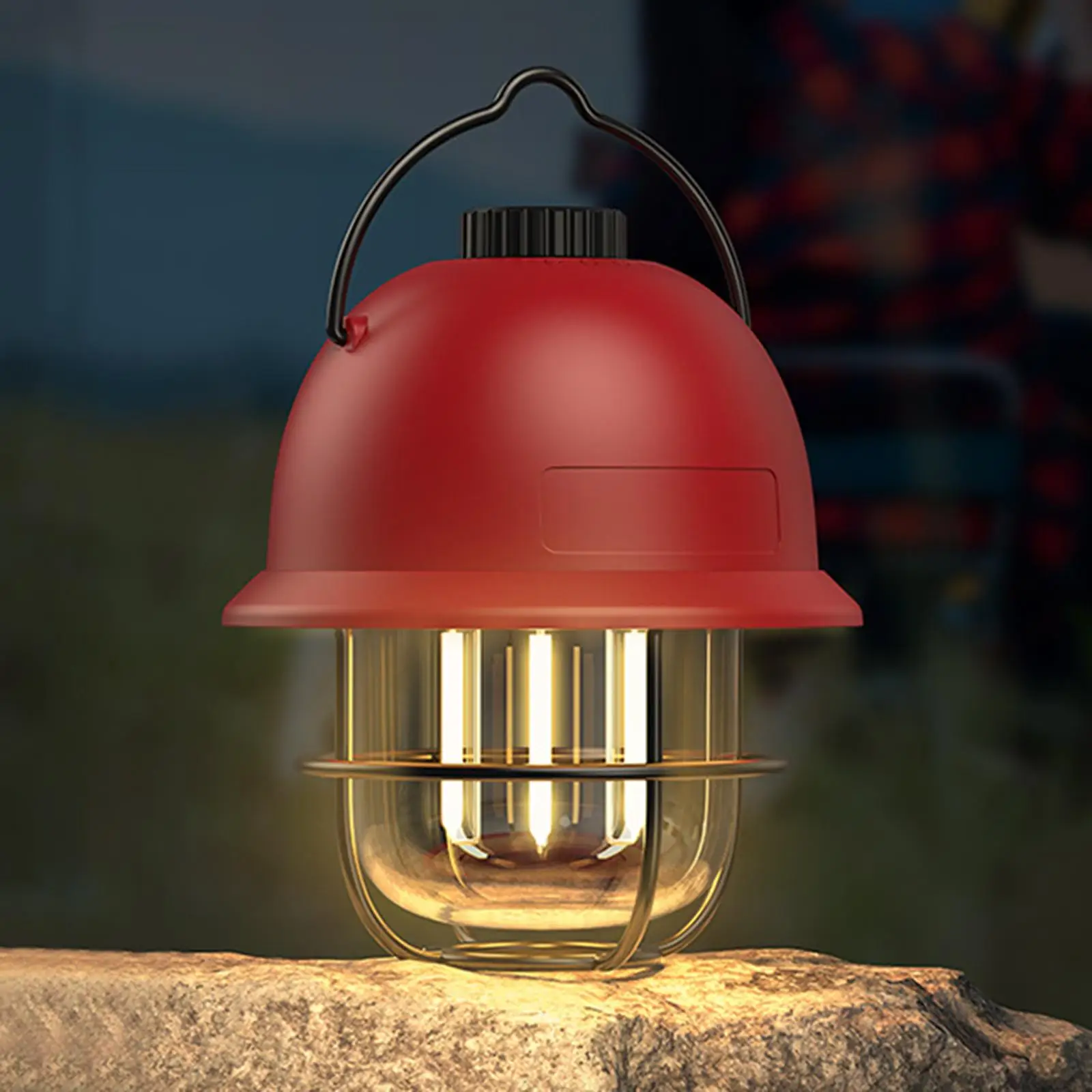 

Metal LED Lantern 3600mAh Battery Waterproof Lightweight Tent Light Hanging Garden Lights for Outages Patio Terrace Lawn Party
