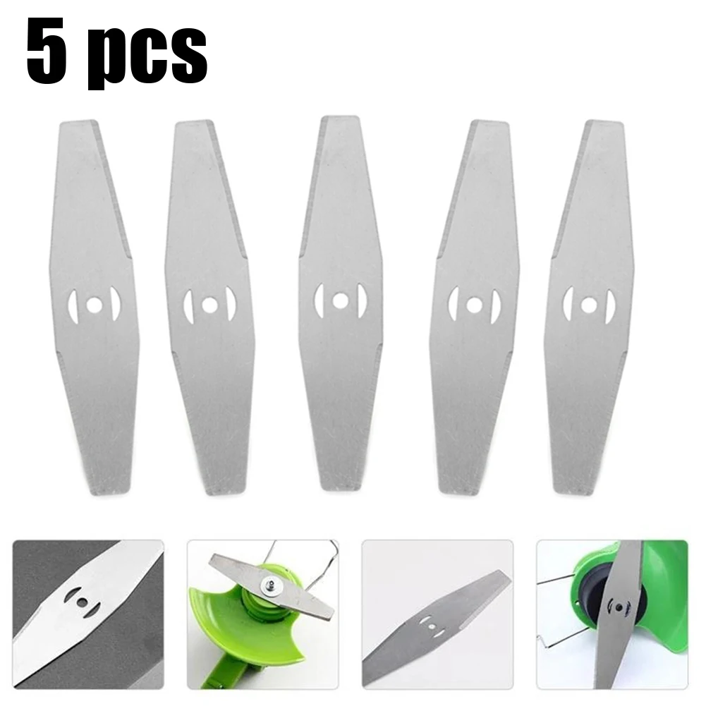 

5pcs Lawn Mower Saw Blade Metal Grass String Trimmer Head Replacement Blades Fittings Slotted Knife Garden Tool Parts Accessorie