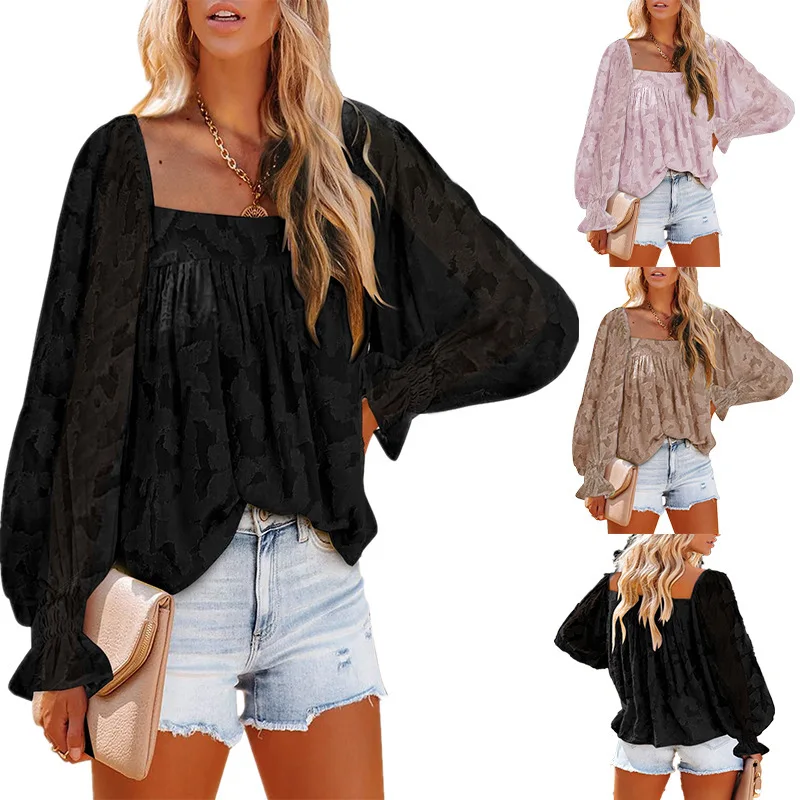 

2022 autumn and winter new women's loose and casual Damudan sleeved top women's