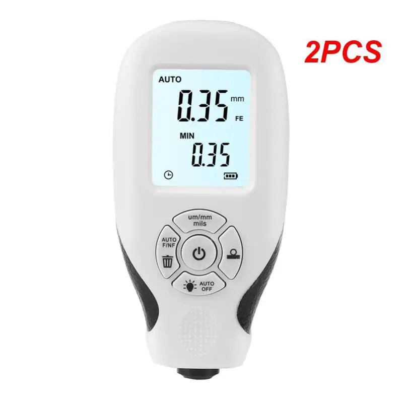 

2PCS 0-2000um Liquid Crystal Digital Display Portable Coating Thickness Gauge Home Outdoor Thickness Gauge Built In Probe