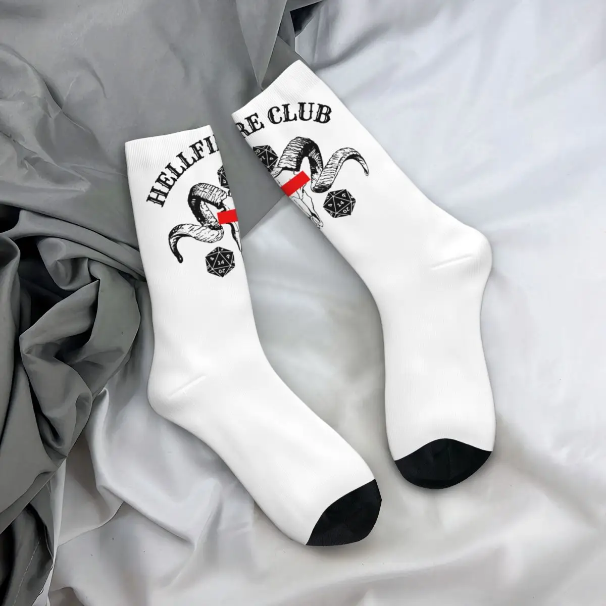 

Мужские носки Харадзюку HELLFIRE CLUB, белые женские носки из полиэстера Goth Hellfire Skateboard, весна, лето, осень, зима