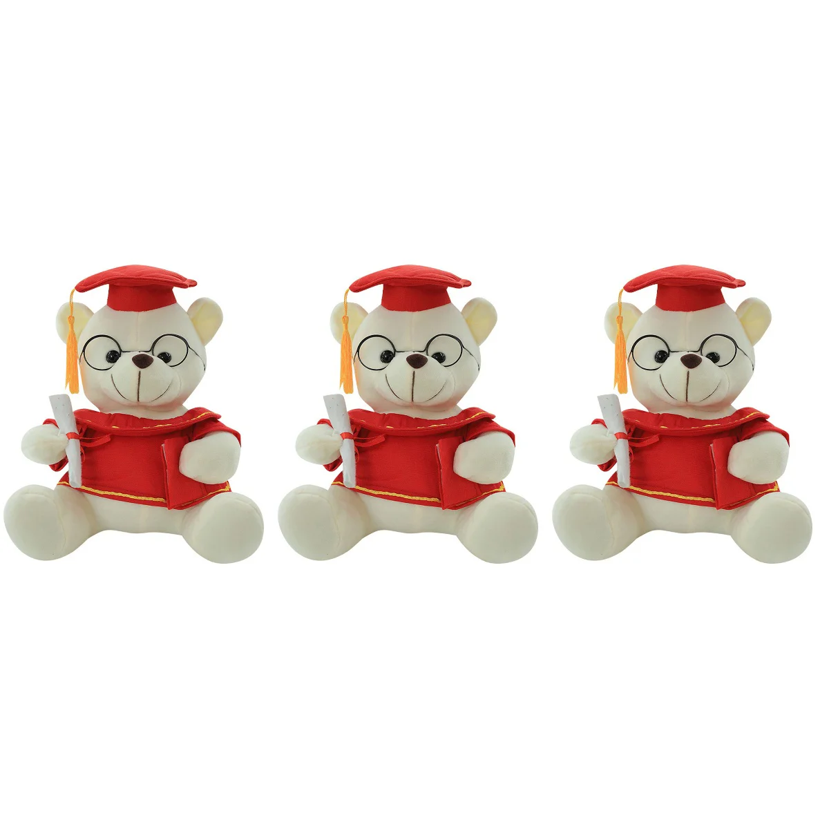 

3 pcs Bear Doll Stuffed Animal Doctoral Hat Bear Graduation Ceremony Gift
