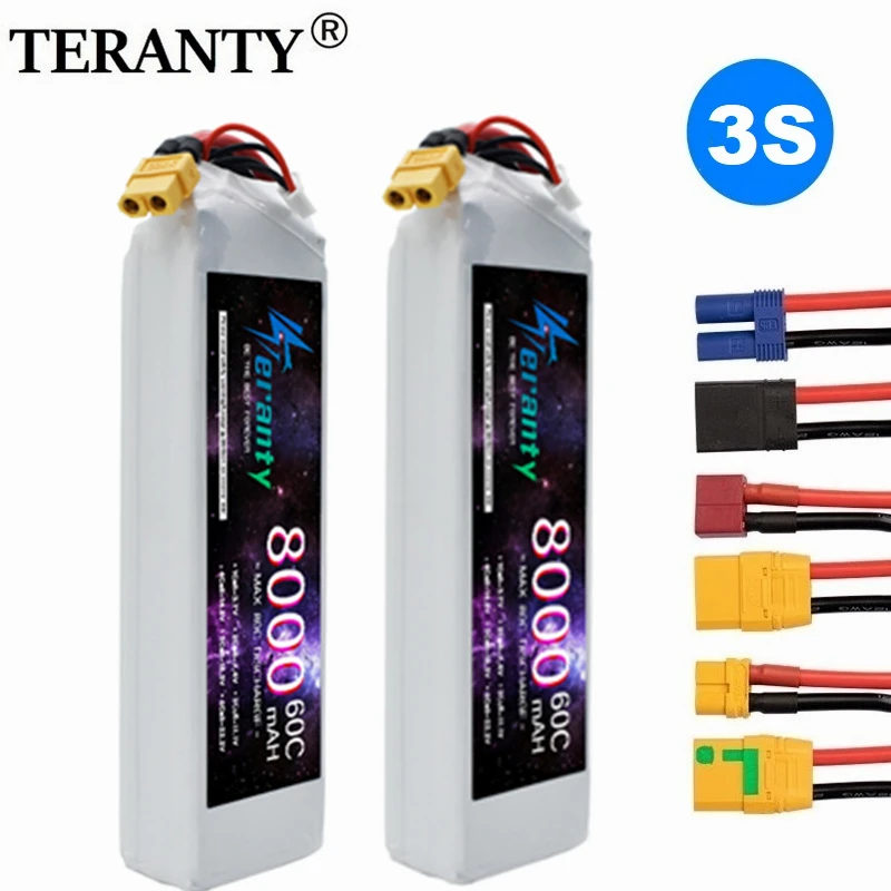 Teranty 3S 11 1 В 8000 мАч 60C Lipo Батарея для радиоуправляемого автомобиля TANK Drone Модель