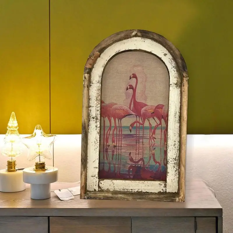 Настенная картина для спальни декоративная с фламинго искусство деревянная в