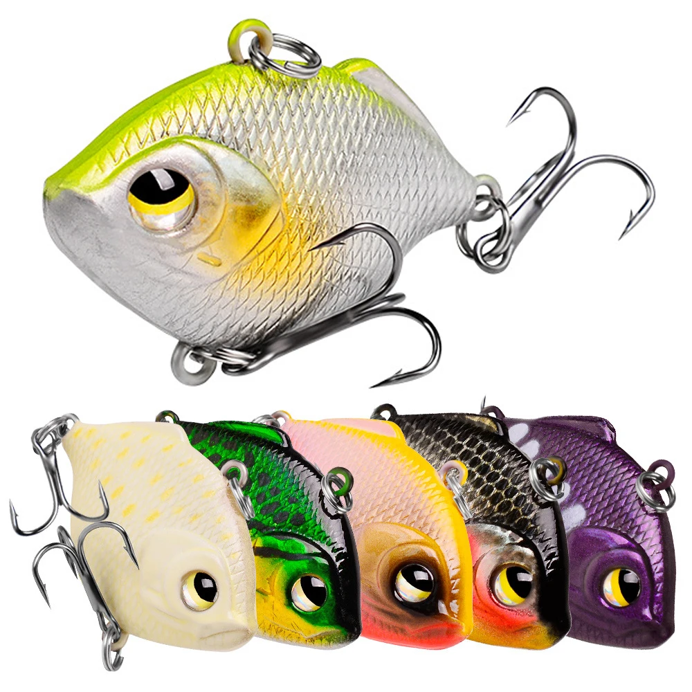 

1Pcs VIB Vibration Fishing Lure 4.5cm 8.5g Sinking Crankbait Underwater Winter Ice Fishing Artificial Hard Bait Lure Pike Trout