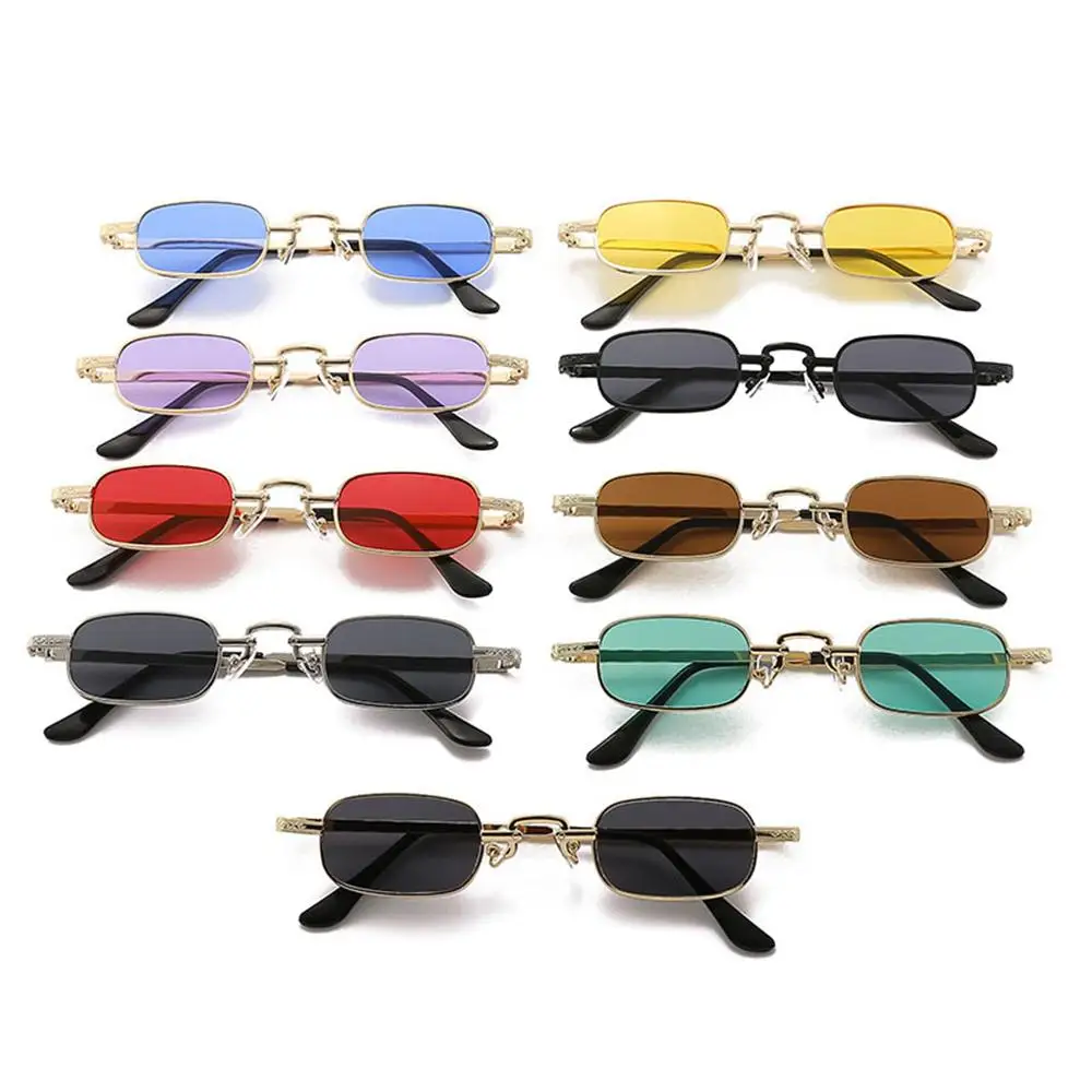 

Retro Women Travel Metal Frame Punk Sun Glasses Shades UV400 Protection Small Rectangle Sunglasses