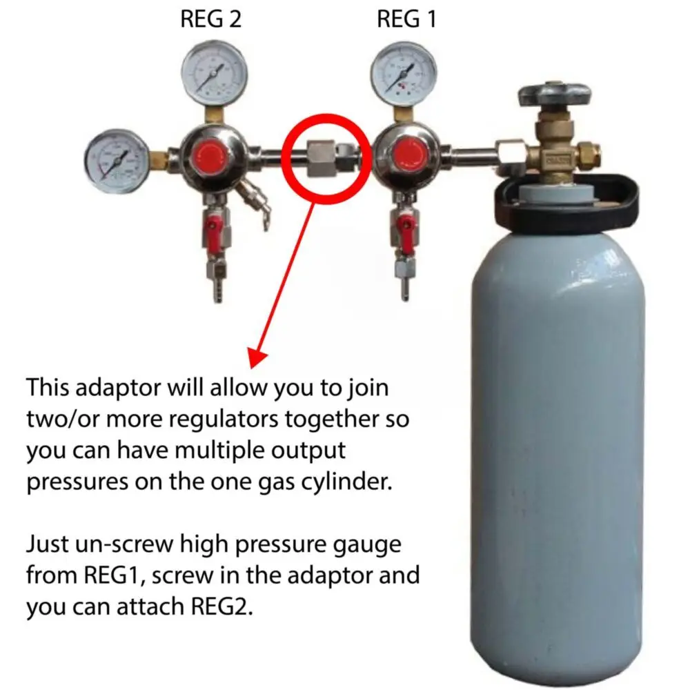 Дополнительный адаптер регулятора CO2 Kegland 1/4 NPT фитинг из нержавеющей стали