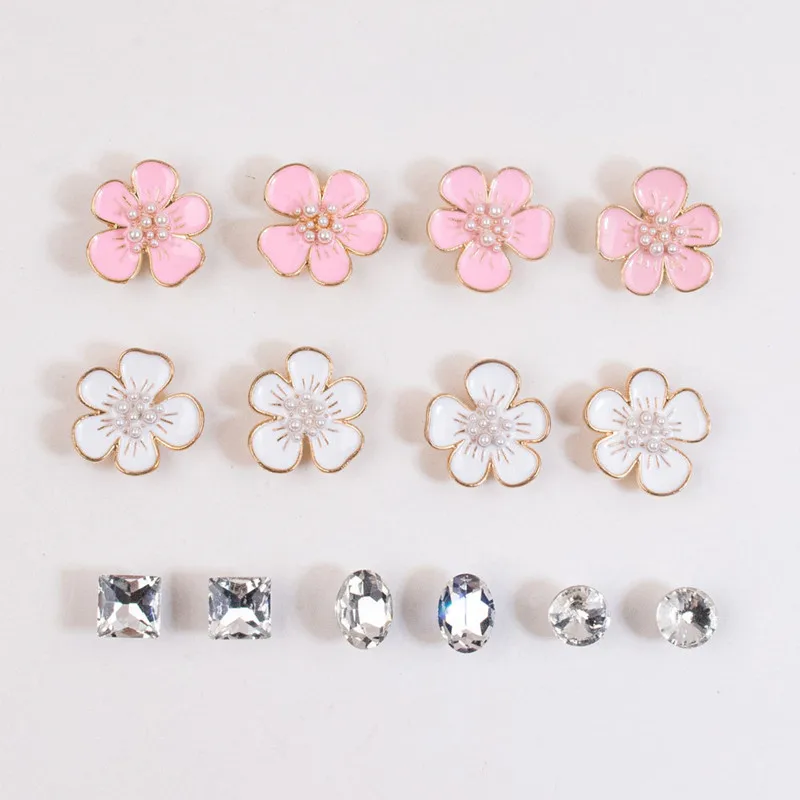 

New Shoe Buckle Shoe Flower Decoration Croc Charm Diy Accessories Jewelry Accessories Diy Shoe Flower Shoe Buckle Flower Set