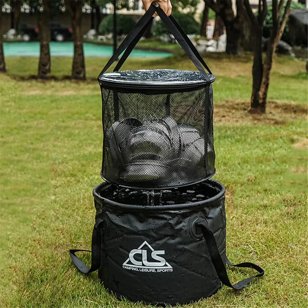 

Складное ведро из ПВХ, 20 л, с дренажной корзиной