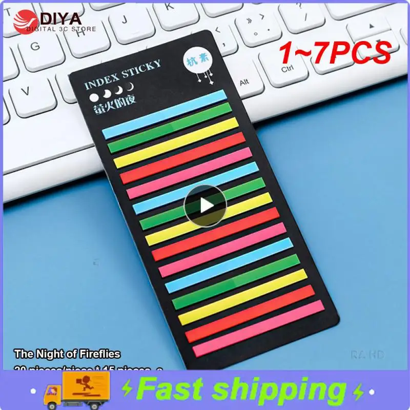 

1~7PCS Sheets Transparent Rainbow Index Memo Pad It Sticky Notepads Paper Sticker Notes Bookmark School Supplies Kawaii