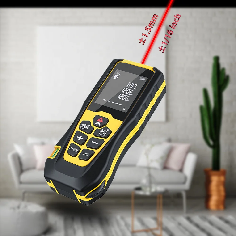 

100m/328Ft Laser Distance Meter Tape Distance Measure Instrument Tool Digital Laser Tape M/In/Ft Unit Switching Distance Meter