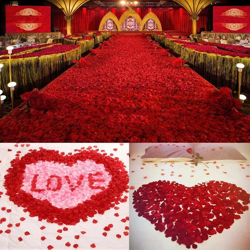 

500/1000PCS Artificial Rose Petals Colorful Romantic Wedding Anniversary Silk Rose Flower for Wedding Decoration Roses Supplies