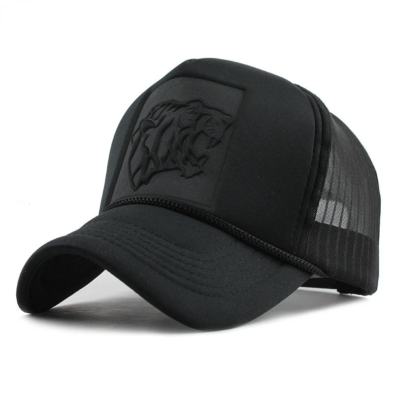 

Trucker Hat Hip Hop Black Leopard Print Curved Baseball Caps Summer Mesh Snapback Hats for Women Men Casquette Trucker Cap