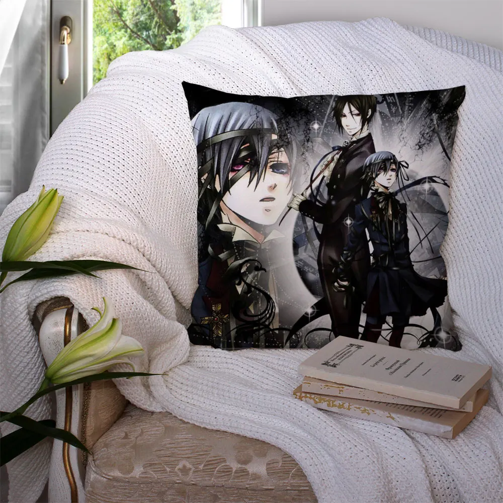 

Custom Pillowcase Japanese Anime-Black-Butler Cushion Cover Hotel Car Seat Home Decor Backrest Sofa Pillow Case 221217-66