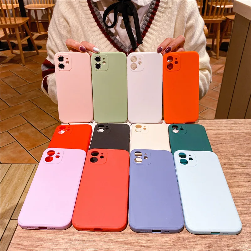 

For iPhone 11 12 13 Pro X XR XS Max Case Luxury Original Frosted Imitation Silicone For iPhone 7 6 8 Plus Shockproof Phone Case