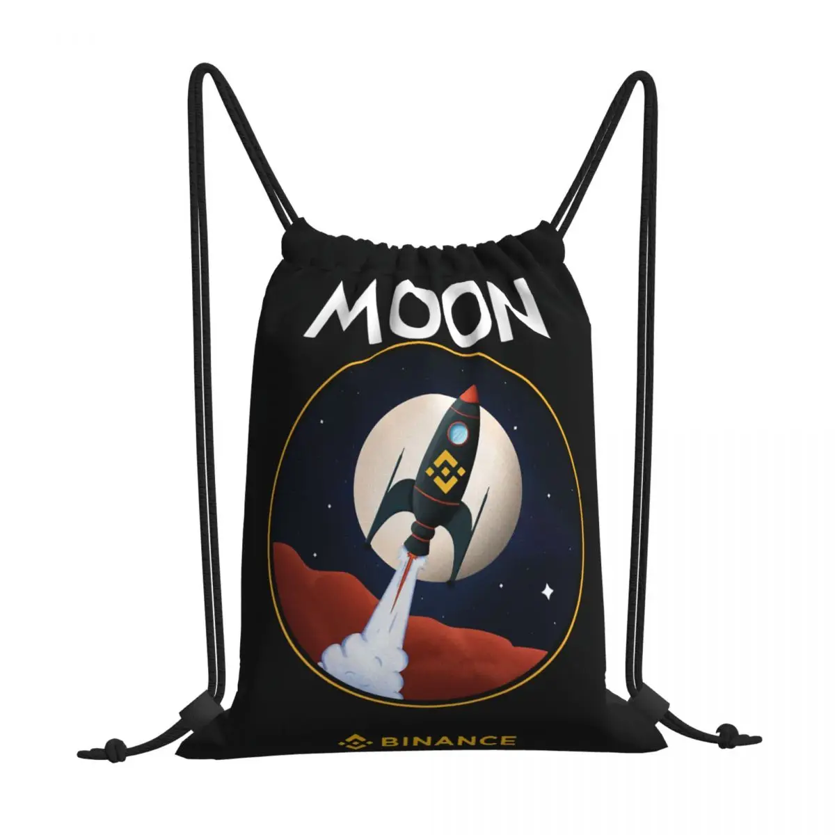 

BNB Moon Mission Binance Coin Crypto Miners Print Drawstring Storage Backpack Teenager Travel Bag Multi-function Pocket