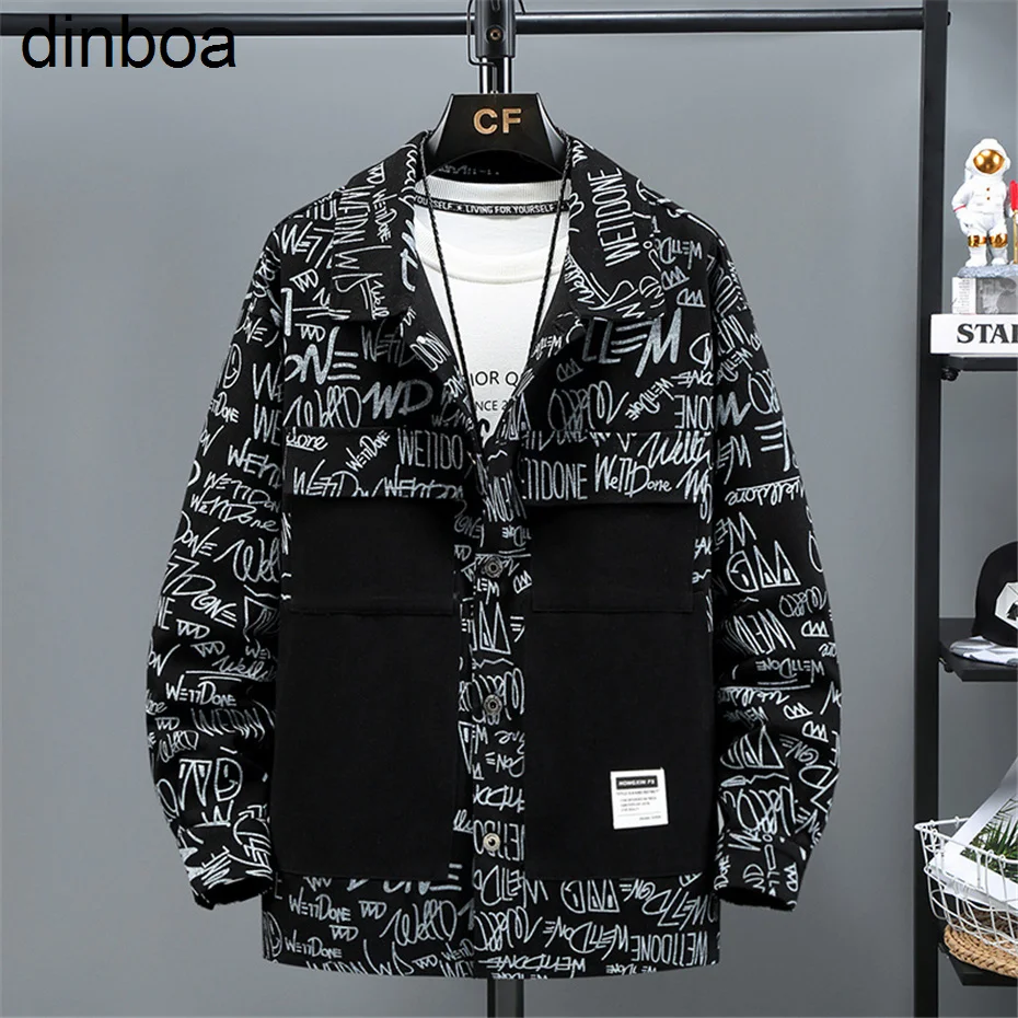 

Dinboa-2022 Daiwa Color Block Patchwork Denim Jacket Men 11xl 10xl Plus Size Jean Jackets Vintage Coat Male Big Size Outerwear