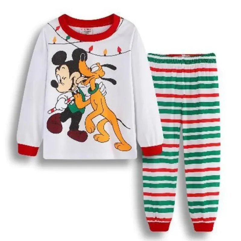 Disney Mickey Minnie Donald Duck animation peripheral cartoon print children's autumn and winter long-sleeved home clothes set
