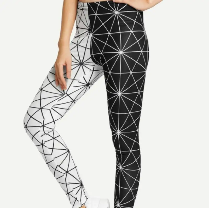 

[You're My Secret] Mesh Printing Leggings Female Workout Jeggings Fitness Skinny Gym Leggings for Women High Waist Elastic Pant