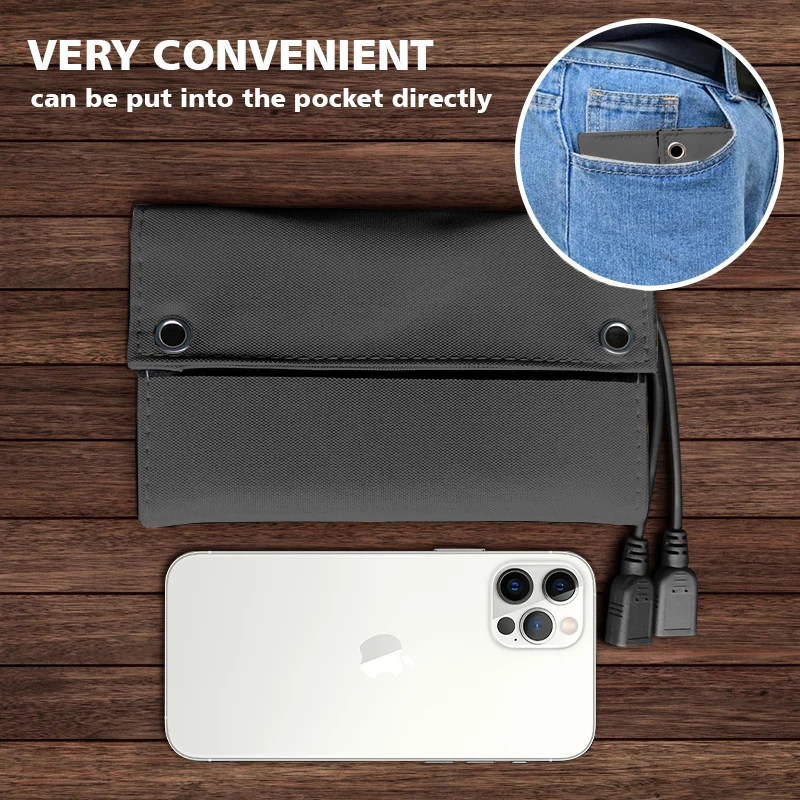 Складные солнечные панели JMUYTOP usb батарея для сотового телефона зарядный кабель