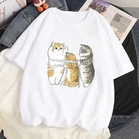 cotton summer oversized t shirt harajuku y2k cute cat tops cartoon anime loose short sleeve tees t shirt kawaii women clothing