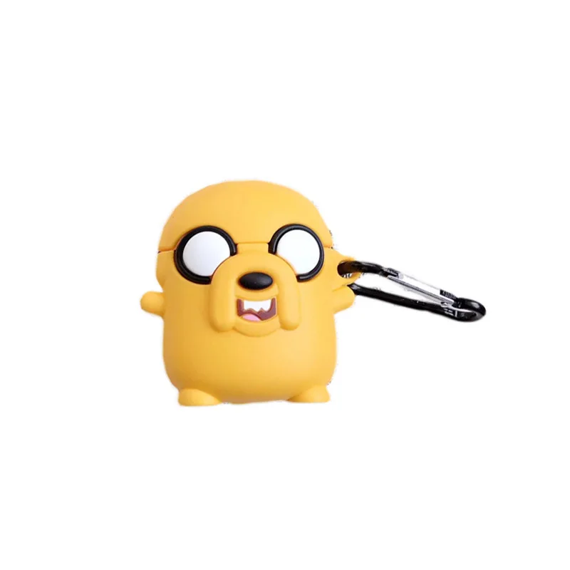 

For AirPod 2 Case 3D Cute Cartoon Adventure time Jake Soft Silicone Cases For Apple Airpods Case Cute Cover Funda keychain
