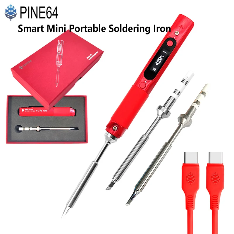 

Программируемый умный паяльник Pinecil Pine64 с открытым исходным кодом B2 KU BC2 наконечник Type-C к магнитному кремниевому зарядному кабелю