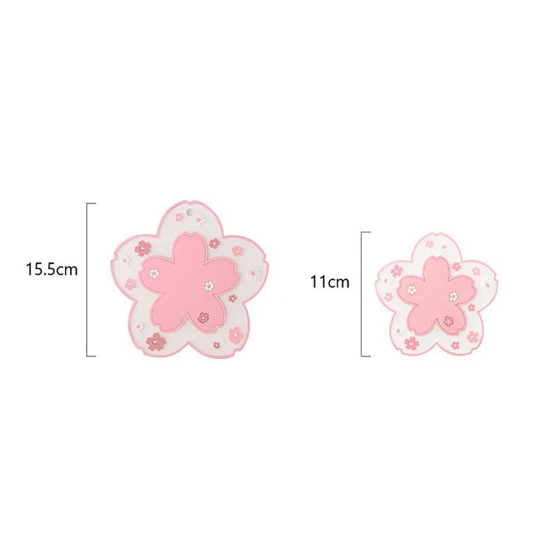 1/2pcs Cherry Lucky clover Blossom Heat Insulation Pad Dining Table Mat Anti-skid Cup pads Non-slip Coaster Kitchen Accessories images - 6