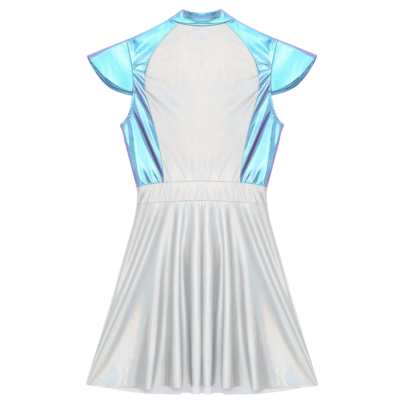 Женское блестящее мини-платье трапециевидной формы костюм для ролевых игр
