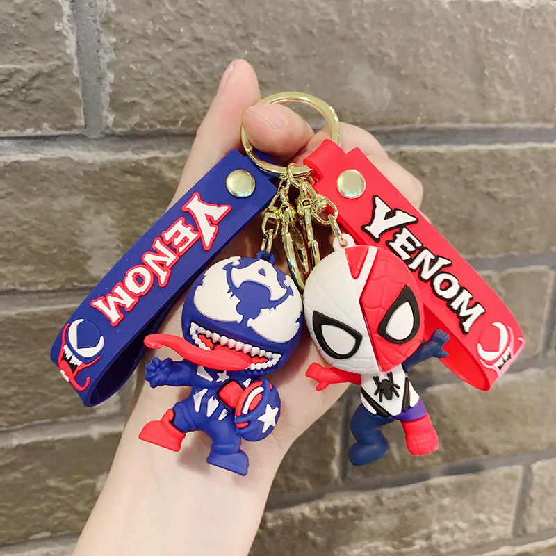 

Disney Cartoon Marvel Comics Venom Pendant Keychains Car Key Chain Key Ring Phone Bag Hanging Jewelry Kids Gifts
