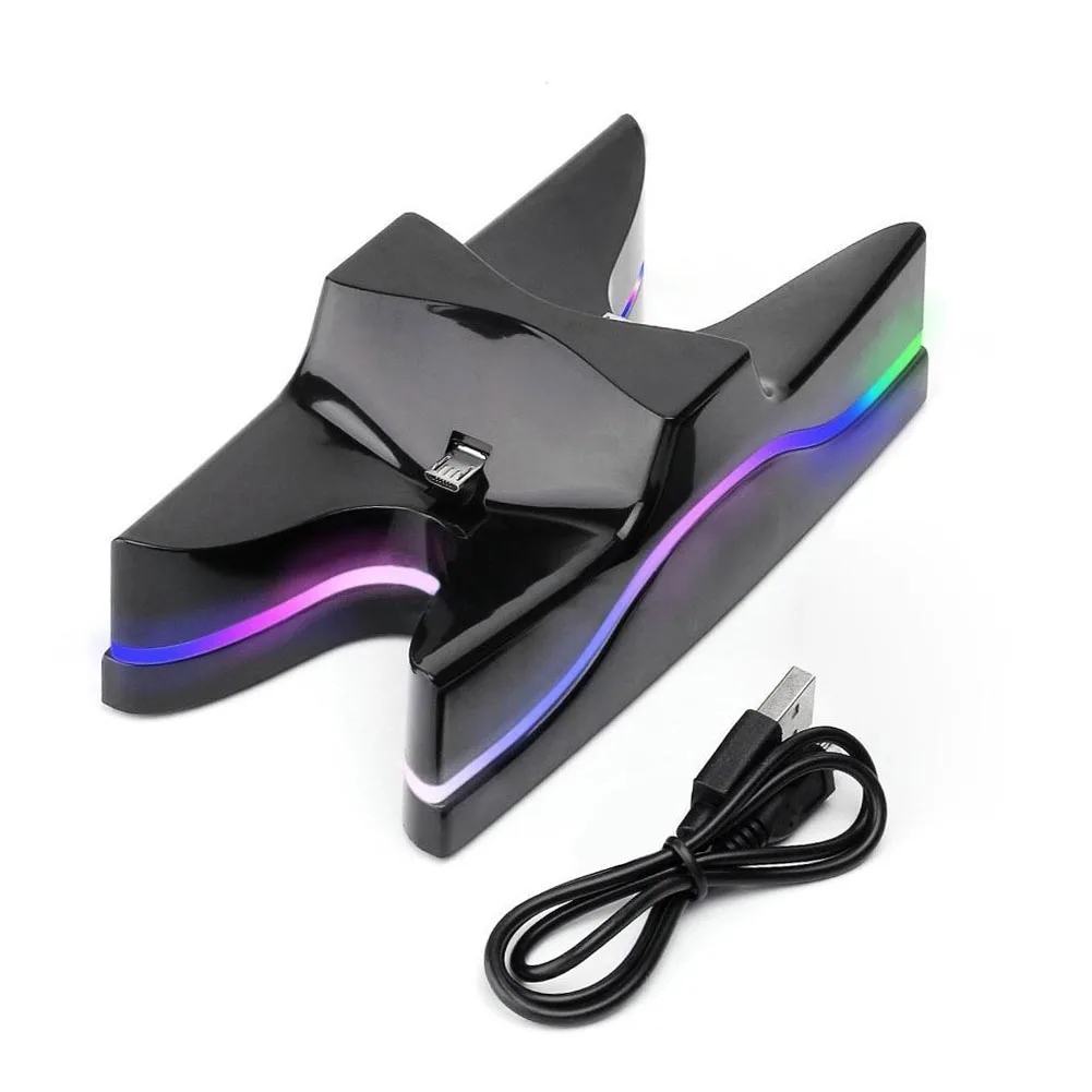 

LED Dual Charger Station Charging Stand Dock 4 Controller for PS4 Playstation PS4 Playstation Accessories SP99